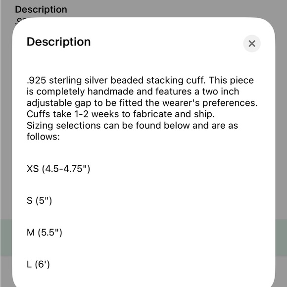 Sterling Silver Cuff - Picture 2 of 2